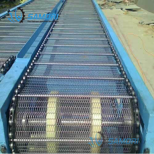 Mẫu băng tải cố định mặt lưới inox