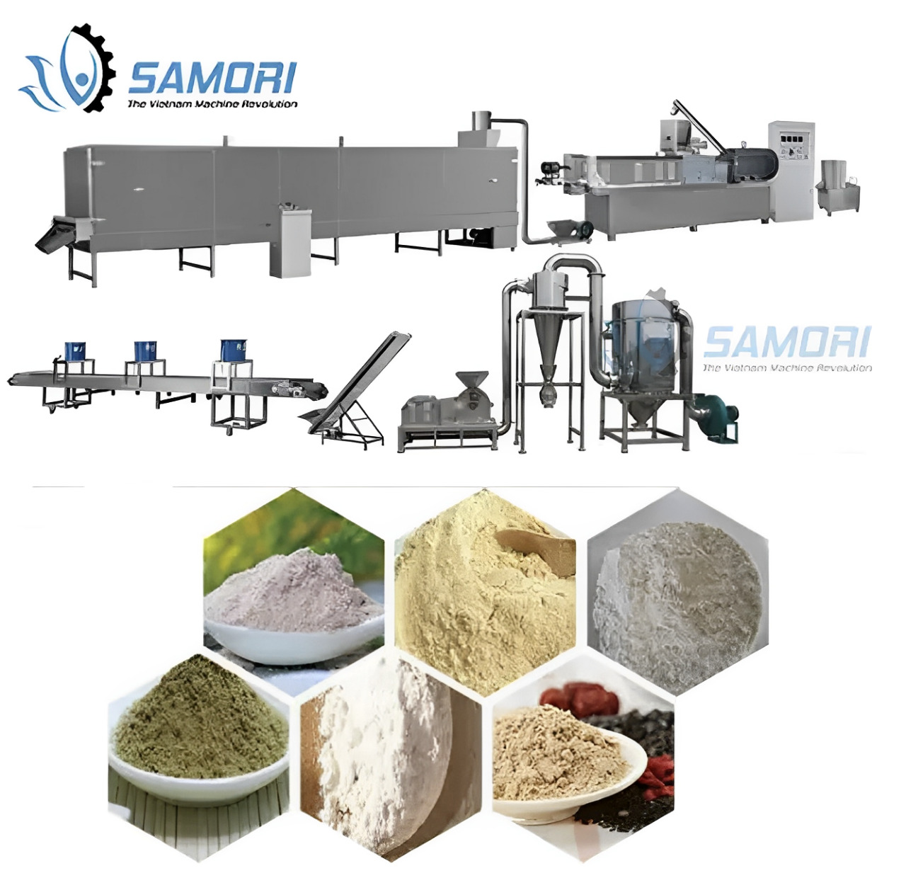 Các loại máy trong dây chuyền chiết rót bột hoàn chỉnh, hiện đại, tự động hóa