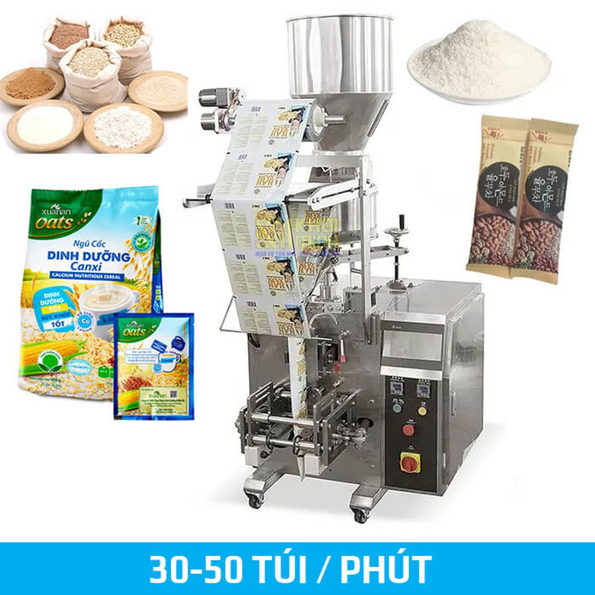 Máy đóng gói hạt hoạt động 30-50túi/phút