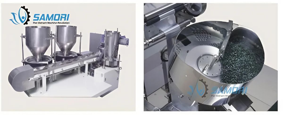 Phễu cho trục xoay để đựng các loại hạt