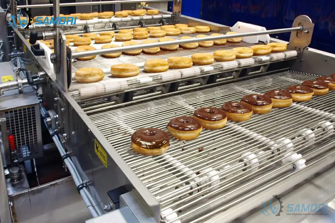 banh donut Dây chuyền sản xuất bánh donut do samori chế tạo