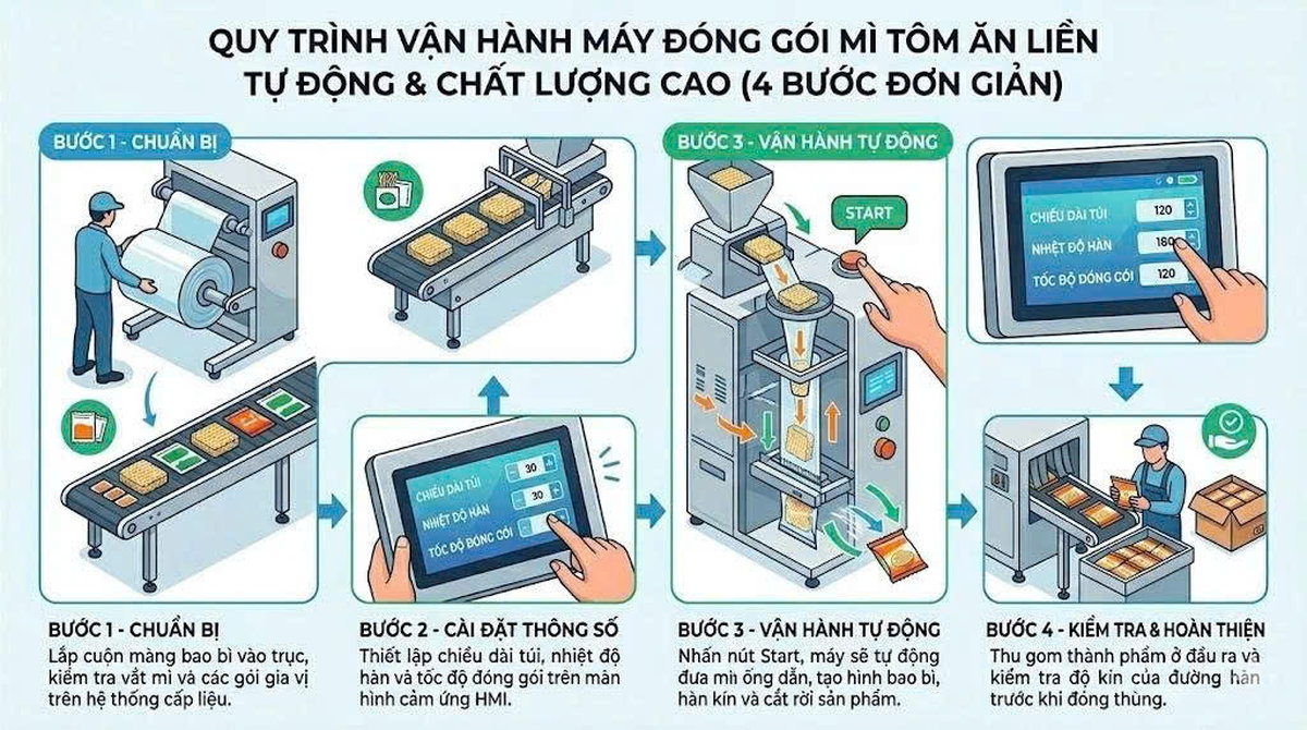 Máy đóng gói mì tôm hiệu suất cao