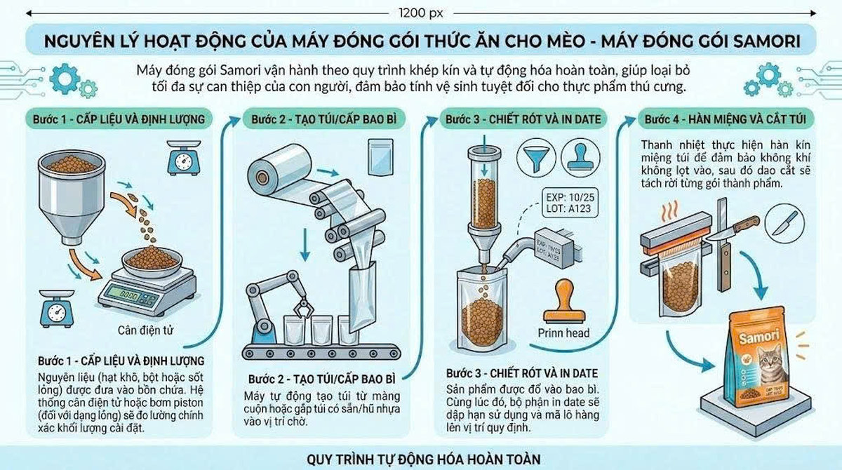 Máy đóng gói thức ăn chó mèo hiện đại