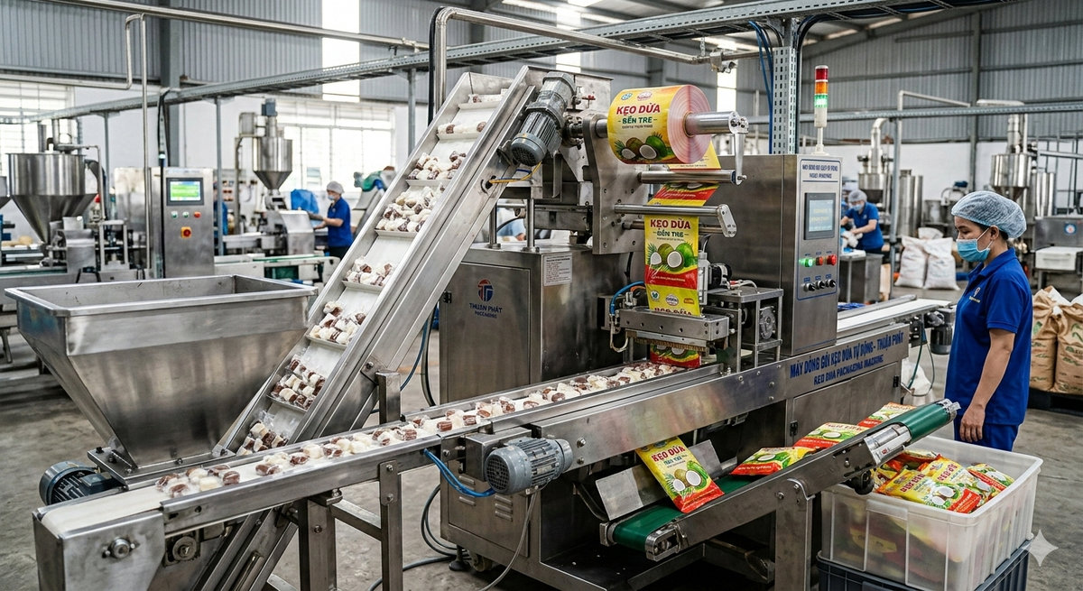  Địa chỉ bán máy đóng gói kẹo dừa chính hãng