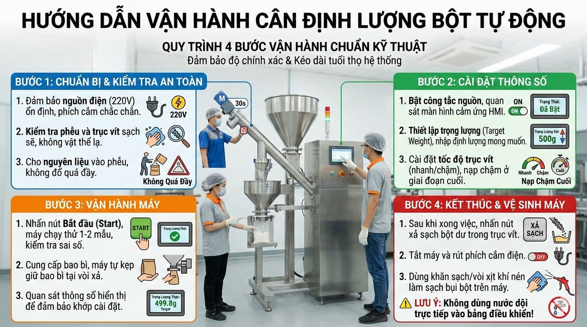 Cân định lượng bột chất lượng