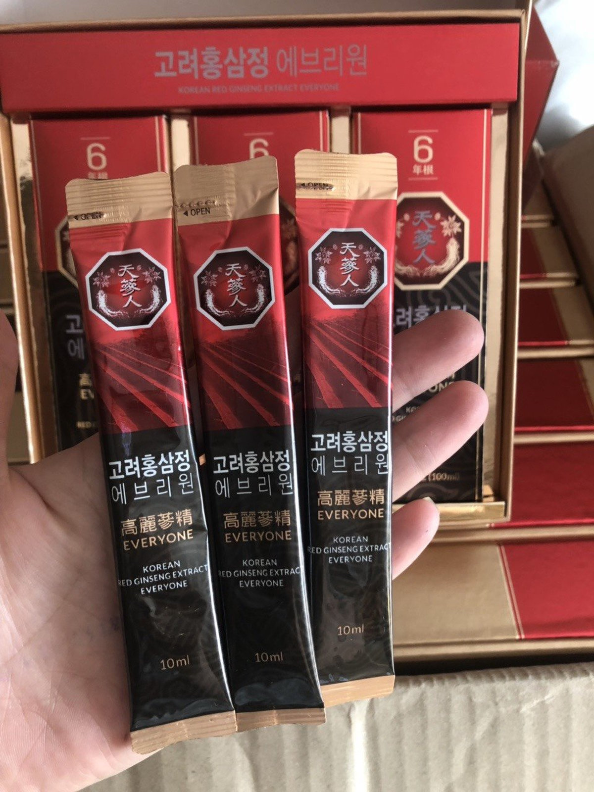 Những gói sâm uống được đóng gói bằng máy đóng gói của Samori