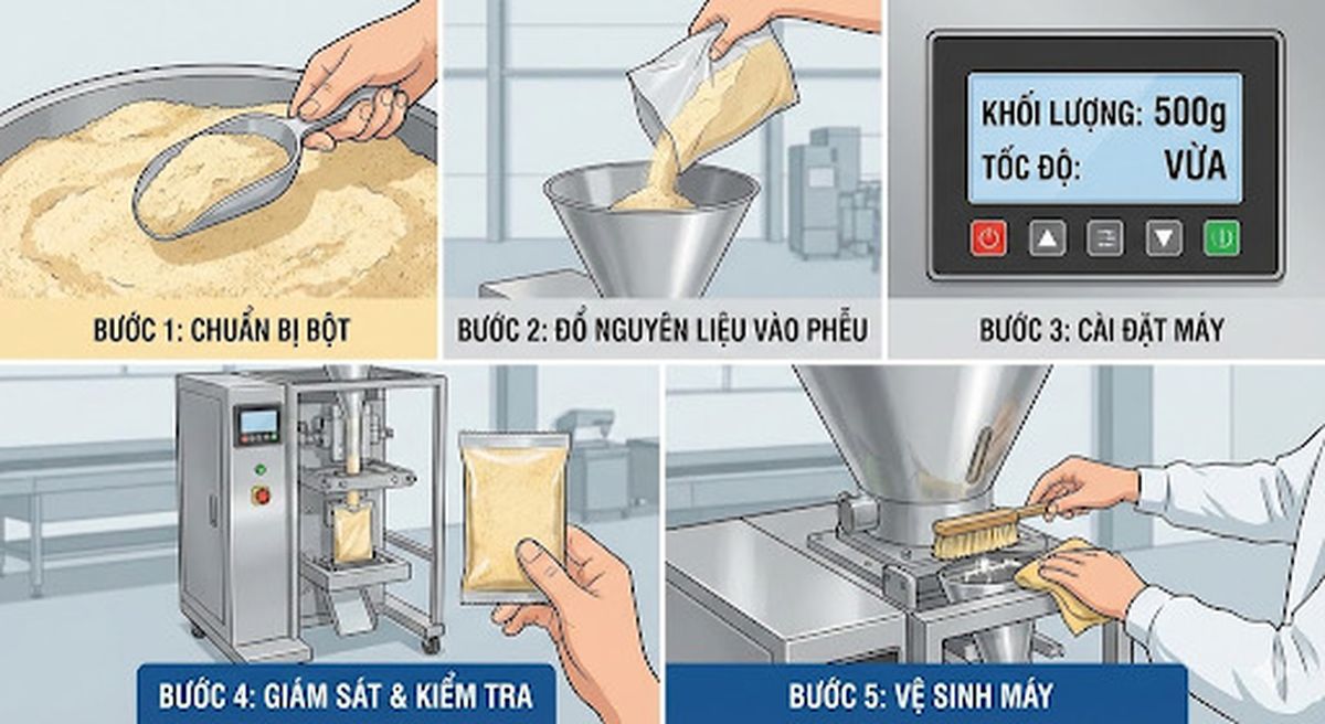 Địa chỉ cung cấp máy đóng gói bột chiên giòn