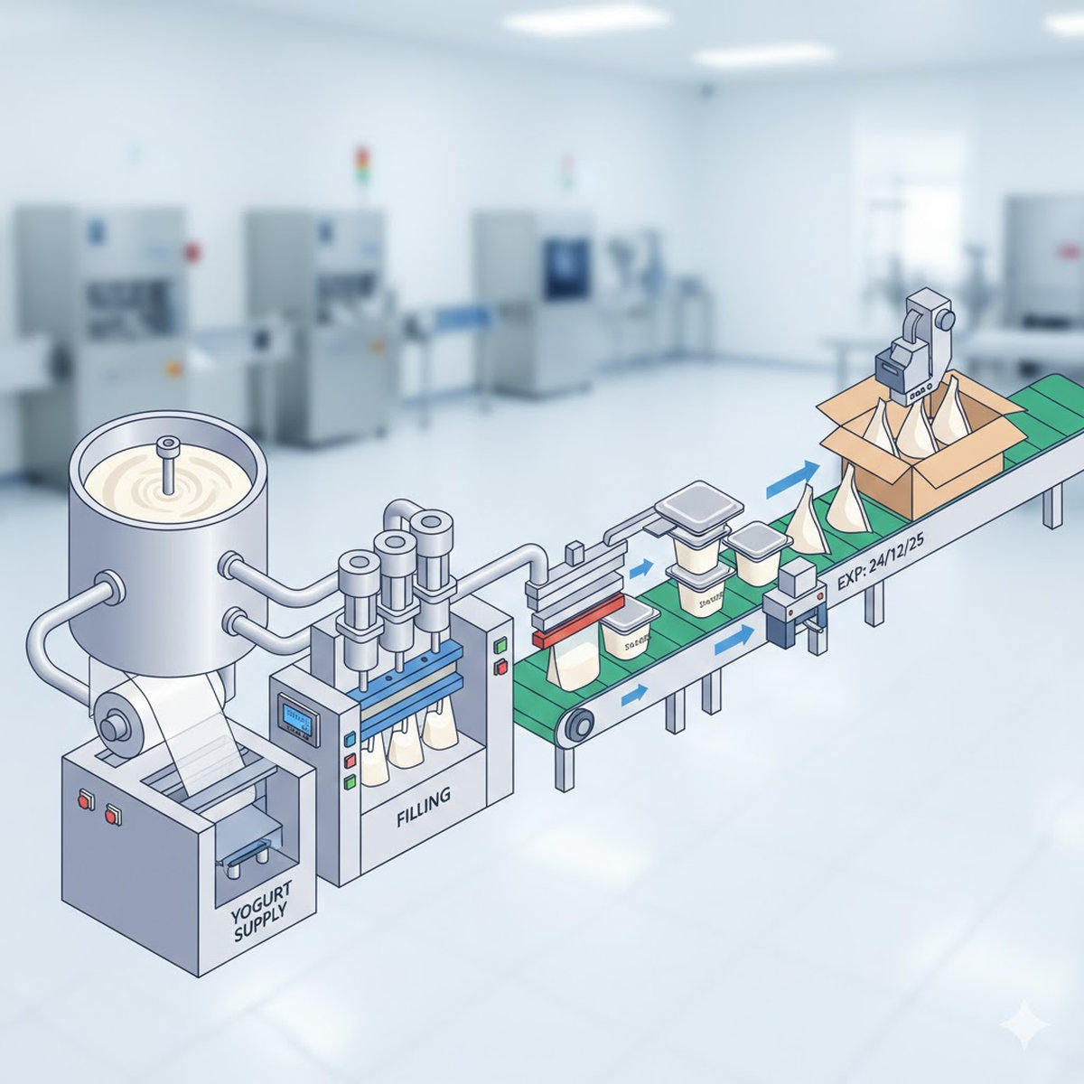 Máy đóng gói sữa chua bền bỉ