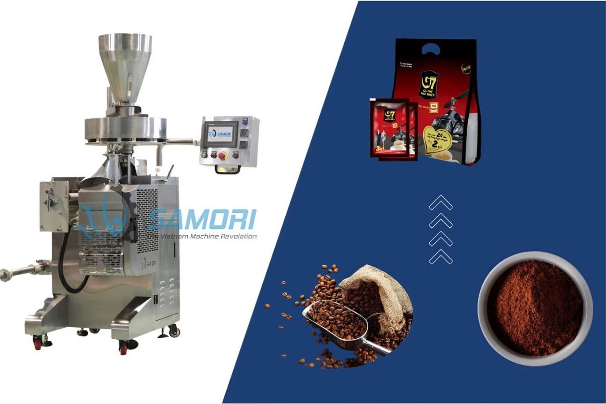 Máy đóng gói cà phê tự động giá tốt tại Samori
