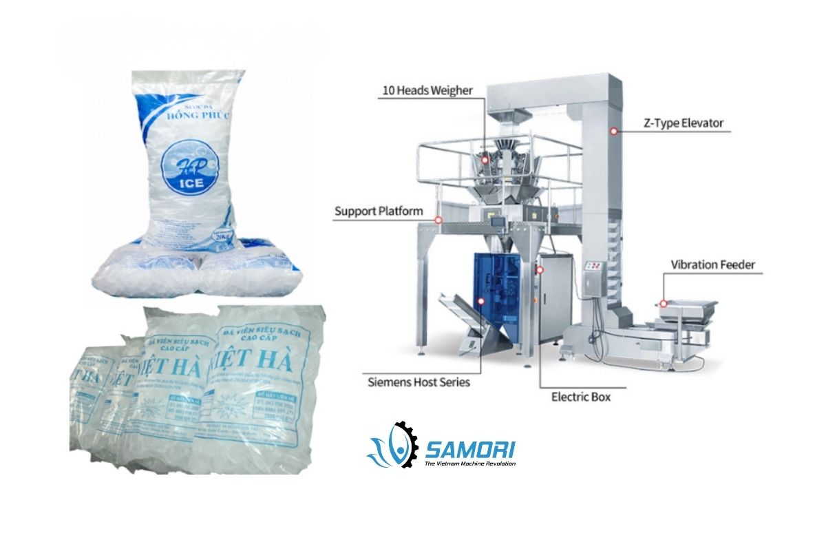 Máy đóng gói nước đá tại Samori